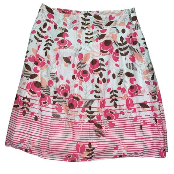Notations Pleated Floral Knee Length 90s Skirt Medium - Picture 1 of 8